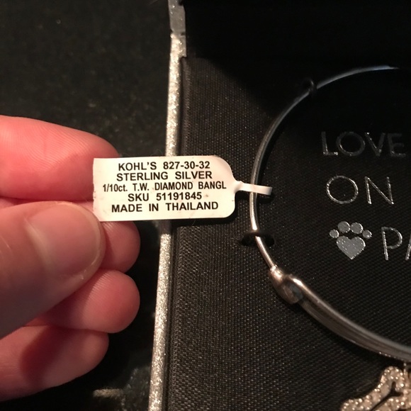 Sterling silver/diamond pet charm bracelet - Picture 2 of 5